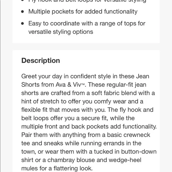 Women's Plus Size Mid-Rise Jean Shorts Ava & Viv - 14W 16W 18W 20W 22W 24W 26W - Picture 5 of 6